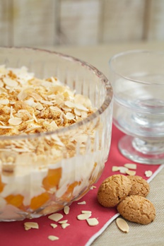 Ameretti and Apricot Trifle