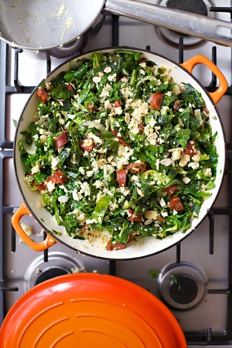 Chorizo with spring greens Recipe