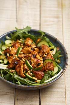 warm chicken and nut salad recipe